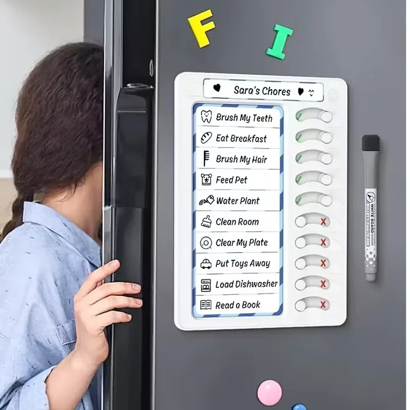1pc Magnetic Erasable Chore Whiteboard - Reusable to-Do List Planner for ADHD & Home Organization,Daily Task Board