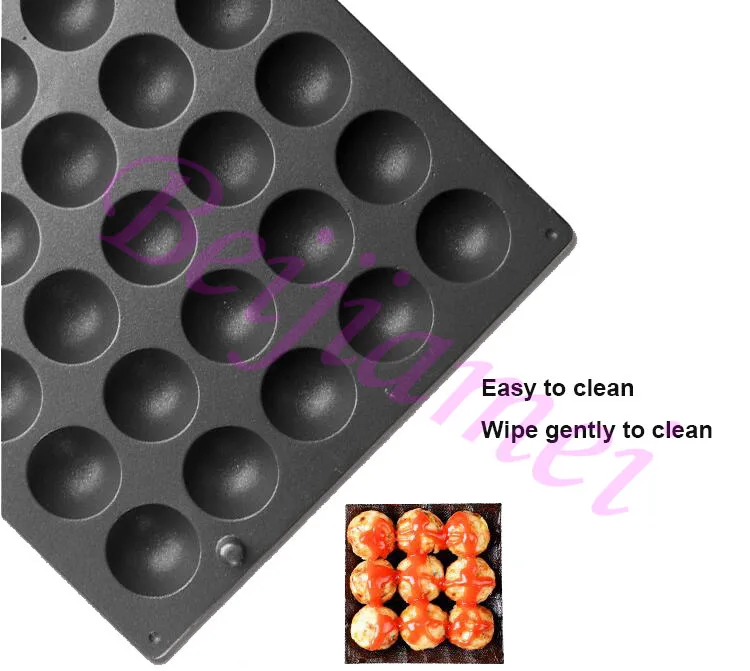 25 Pcs Commercial Ball Shaped Waffle Baker Electric Bomb Burning Takoyaki Maker Machine