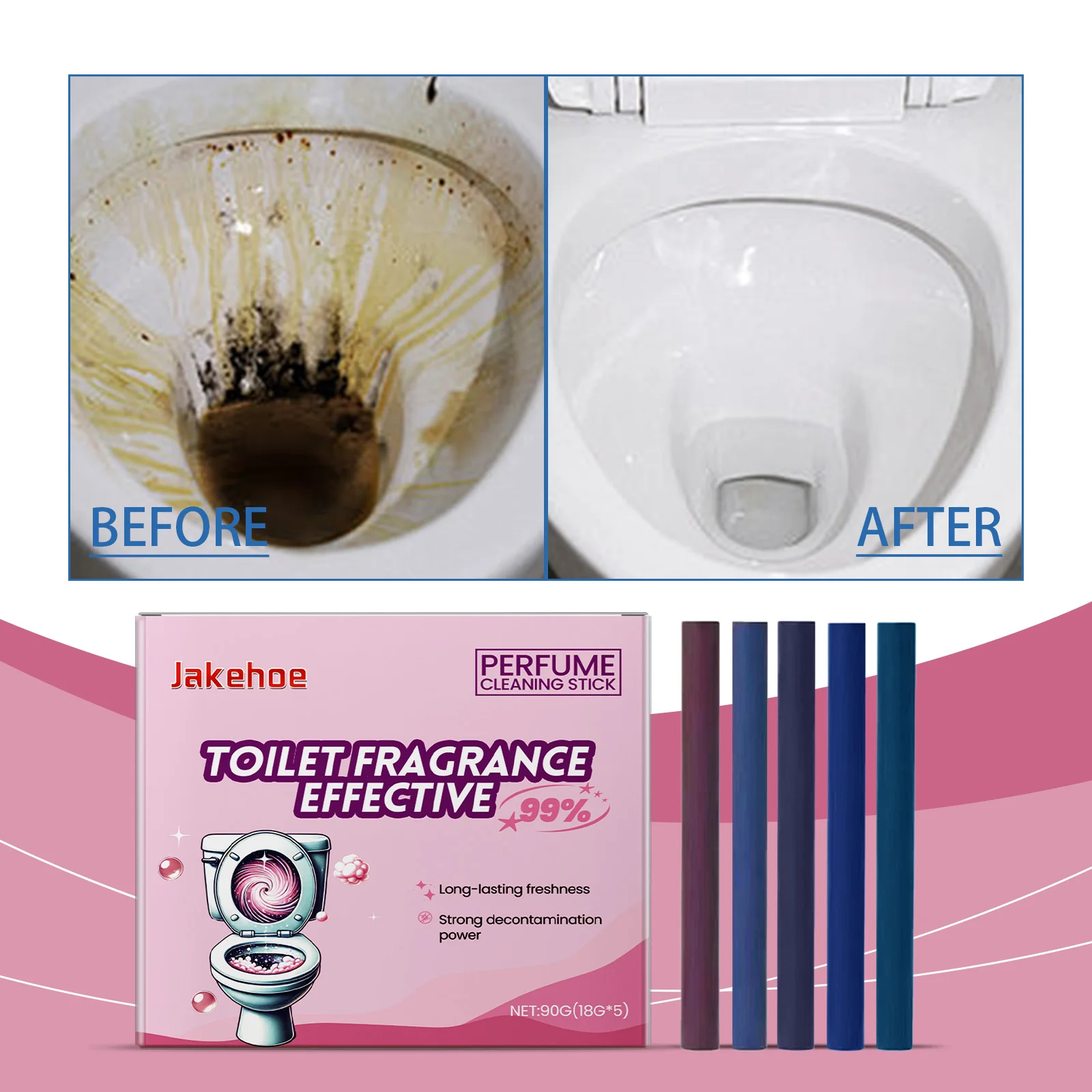 

Парфюмерная палочка для чистки унитаза Чистка унитаза Грязный запах Чистка унитаза Стойкий аромат Свежая чистящая палочка для унитаза 90 г