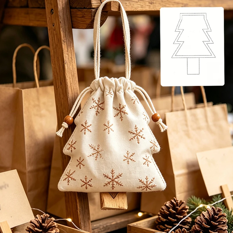 YOMDID 1pc Christmas Tree Sewing Template For Quilting, DIY Christmas Gift Bags, Craft Hollow-Out Template With Tree Pattern - view 5