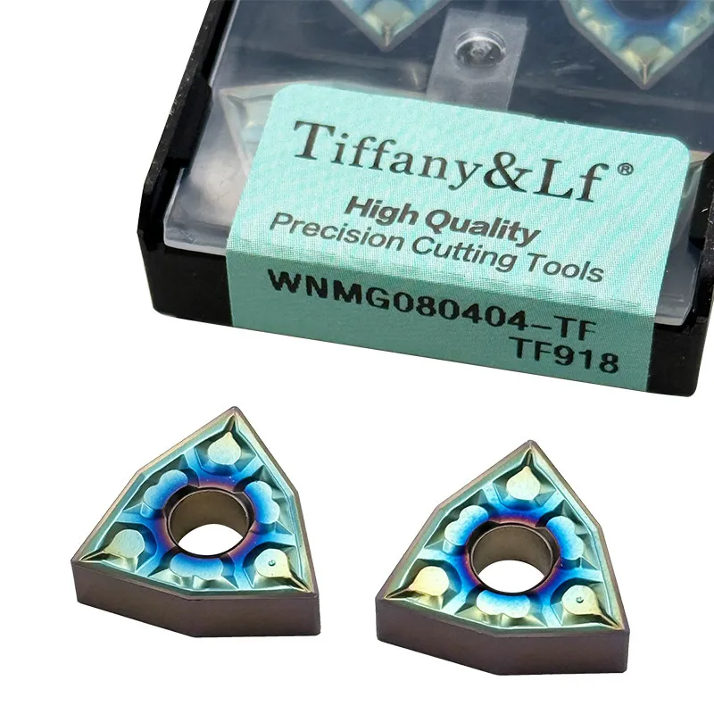 (10 pieces) External turning blade (applicable to DESKAR) WNMG080404-TF TF918 colorful hardened tungsten steel