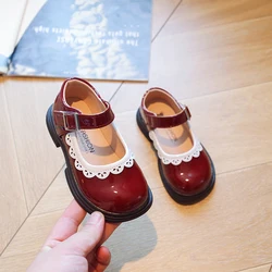 New Girls Princess Leather Shoes 2023 Spring Children Flowers National Style Dance Shoes Kids Toddler Girls Shoes Flats