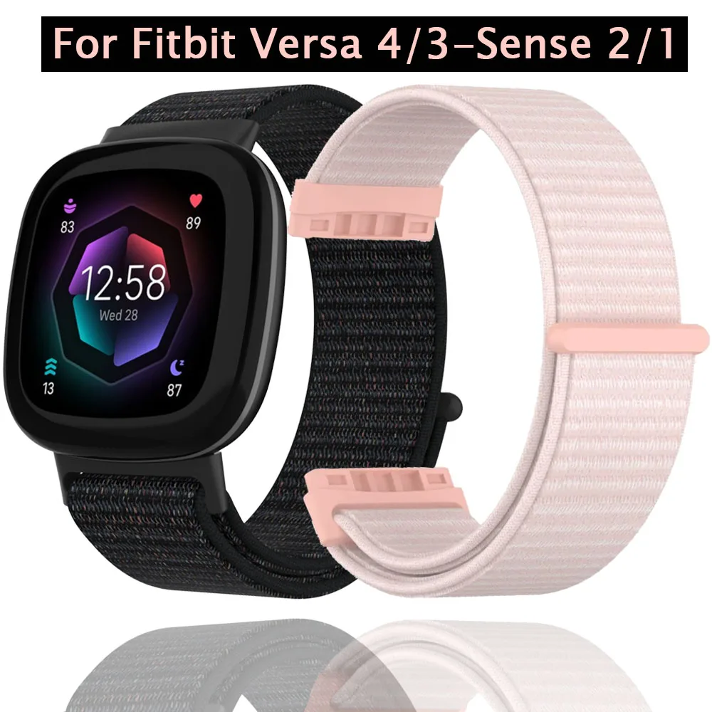 Nylon Strap for Fitbit Versa 3 4 Band Smart Watch Replacment Soft Breathable Sport Loop Belt Correa Bracelet Fitbit Sense 2 Band