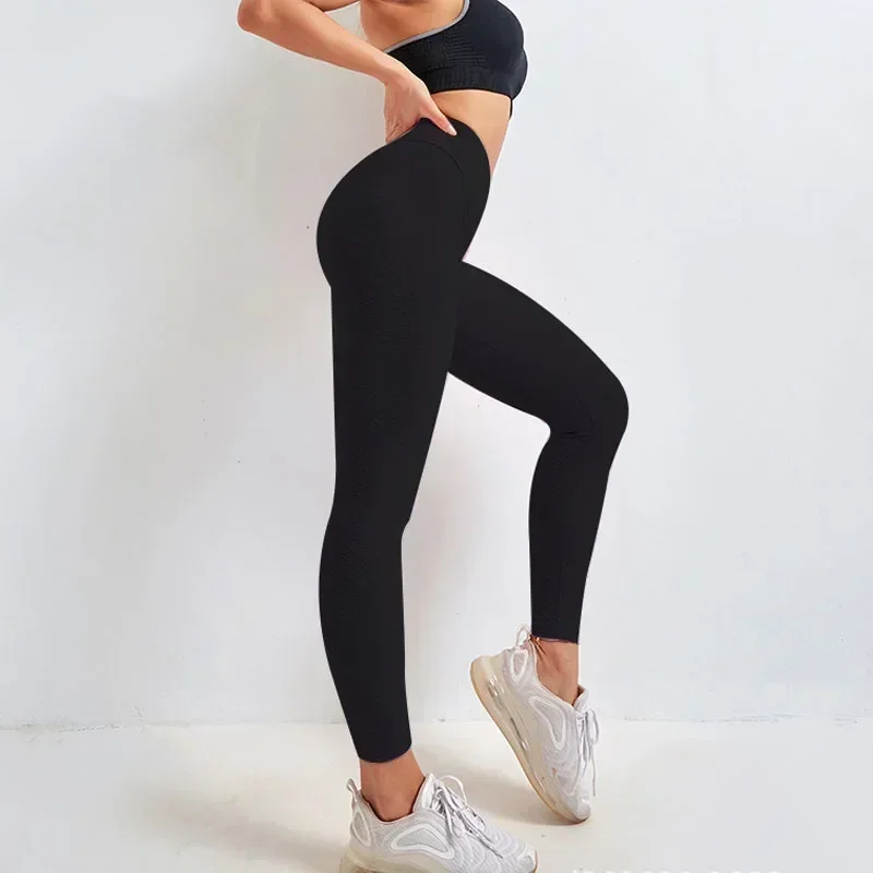 Calças de ioga feminina sem costura de cintura alta, sexy booty lifting, leggings magras para fitness, calça senhora casual, 30153, nova moda