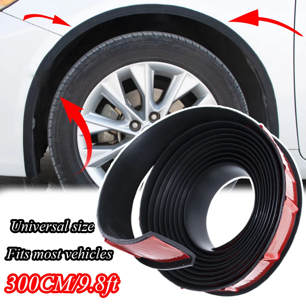 3Meter Universal Car Fender Flare Wheel Eyebrow Protector Arch Extender Moulding Trim Camper Shells Seal Strip DIY Scratch Proof