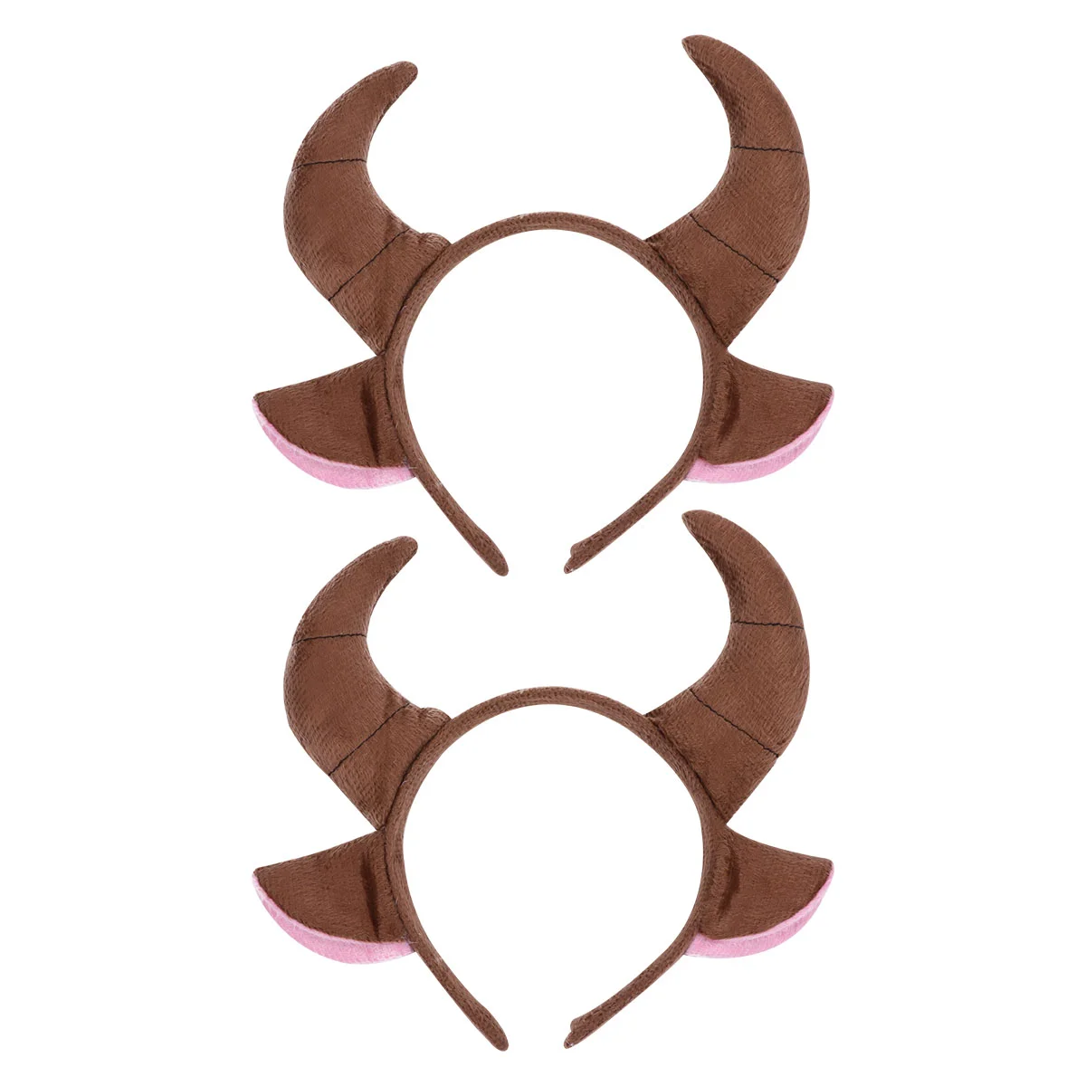 

2 Pcs Animal Headband Makeup Horn Headwear Cow Ears Bull Cloth Hair for Cosplay Child Headdress Halloween Headpiece