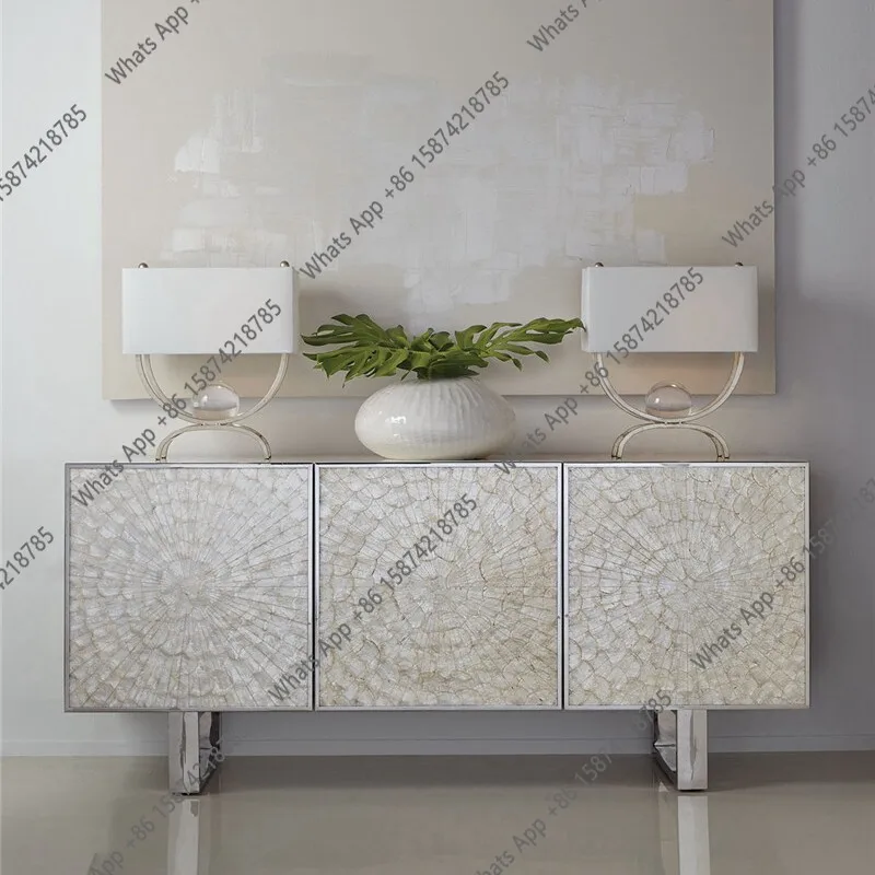 

Light luxury entrance cabinet dining side cabinet living room decoration simple modern partition storage customization