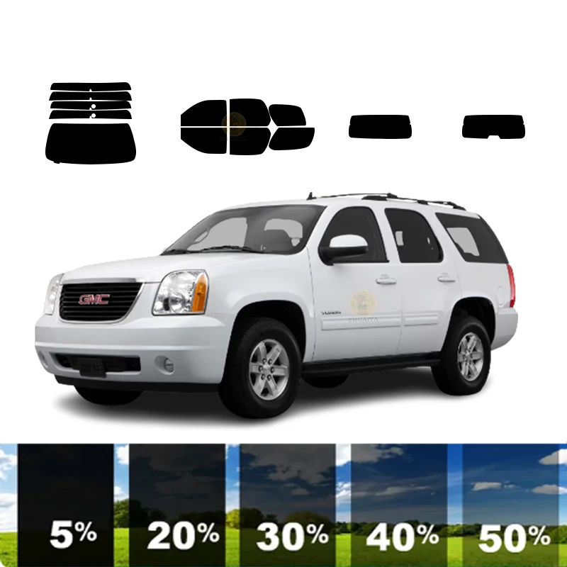 

precut Removable Window Tint Film For Car 100% UVR 5%-35%VLT Heat Insulation Carbon ﻿For GMC YUKON 4 DR SUV 2007-2014