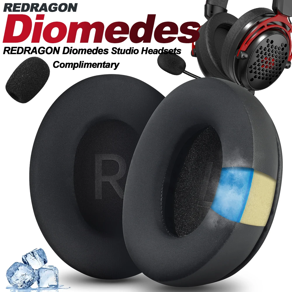Replacement Foam Ear Pads for REDRAGON Diomedes Headphones Memory Foam Earpads Protein Leather