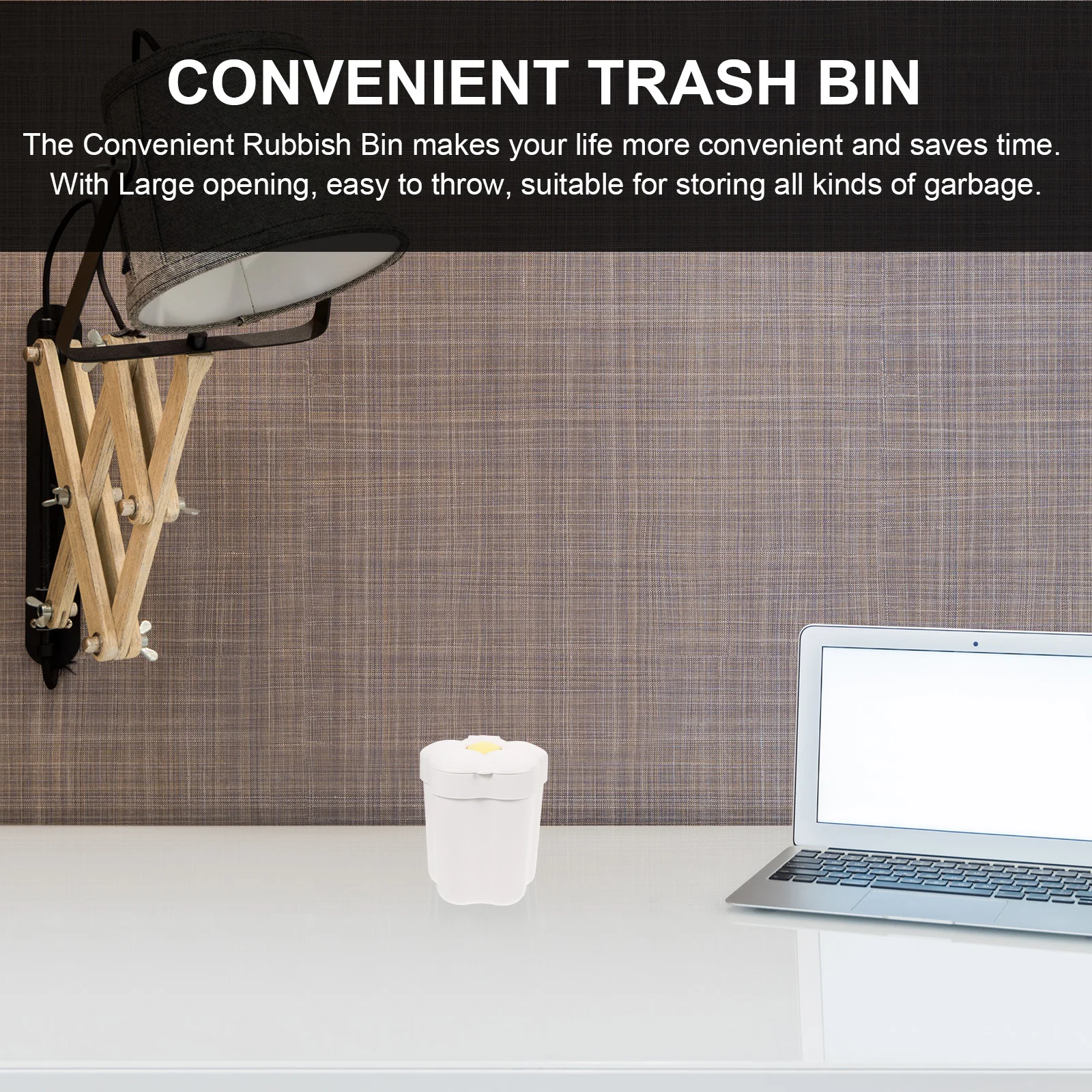 

Mini Desktop Trash Bin Premium Plastic Large Opening With Lid Bedroom Office Wastebasket Small Garbage Can Home Decorative