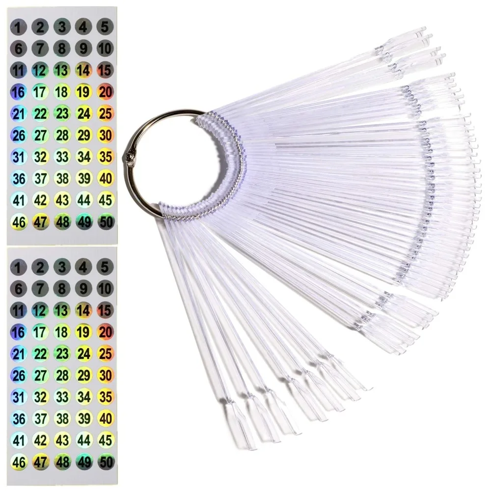 Transparent Nail Swatch Sticks for Color Display and Practice (50pcs)