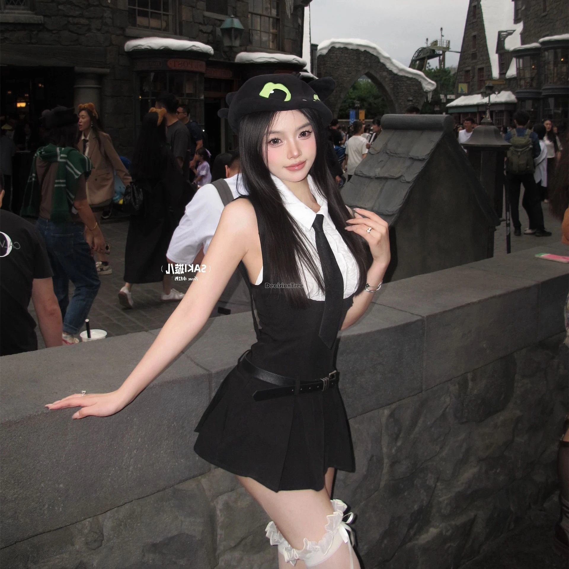 2025 improved sexy fashion jk set summer new school style jk uniform sleeveless shirt short culottes two-piece daily uniform set