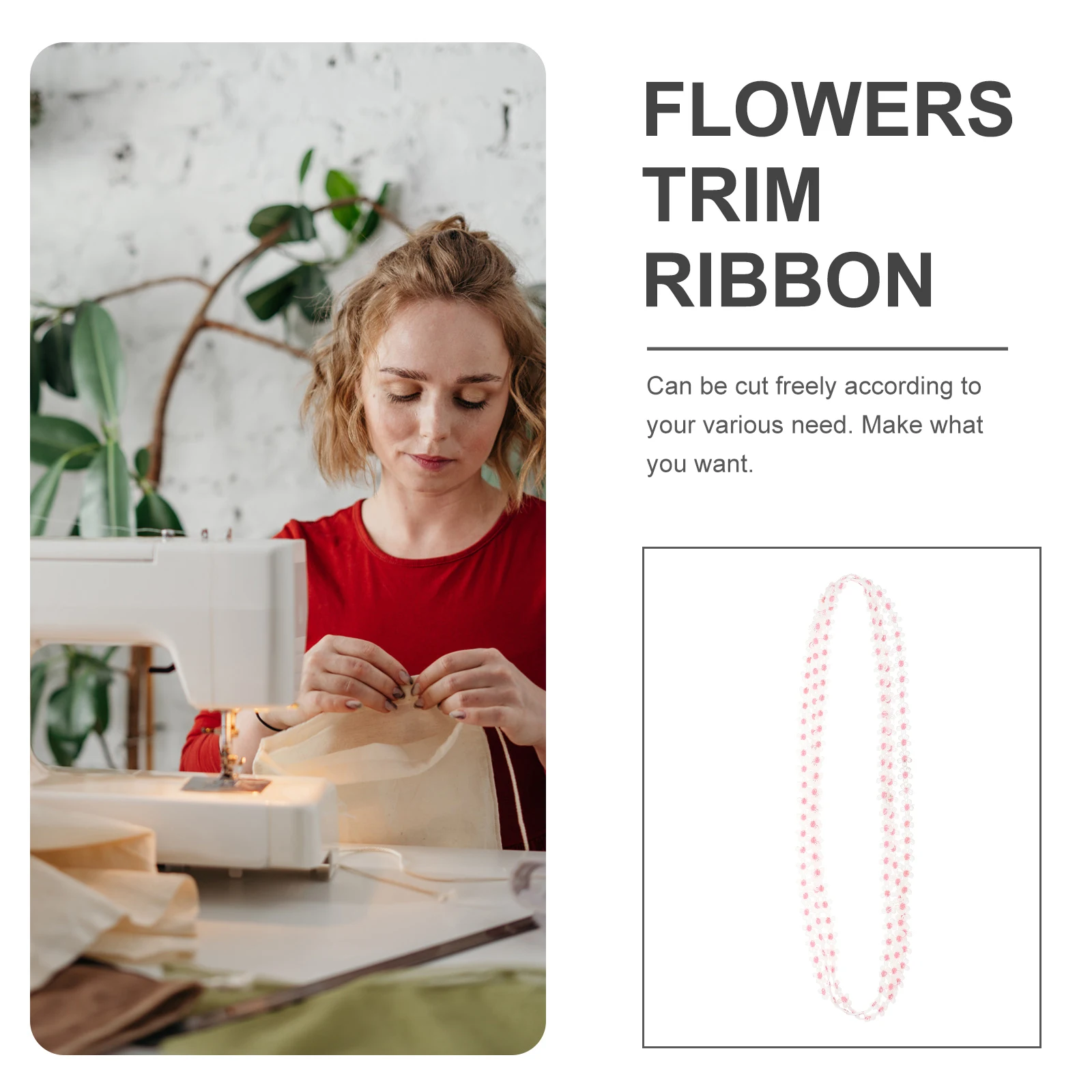 

1pc Embroidery Lace Trim Ribbon for Sewing Flower Pattern Decorative Fabric Polyester Silk Material Wedding Party Decoration