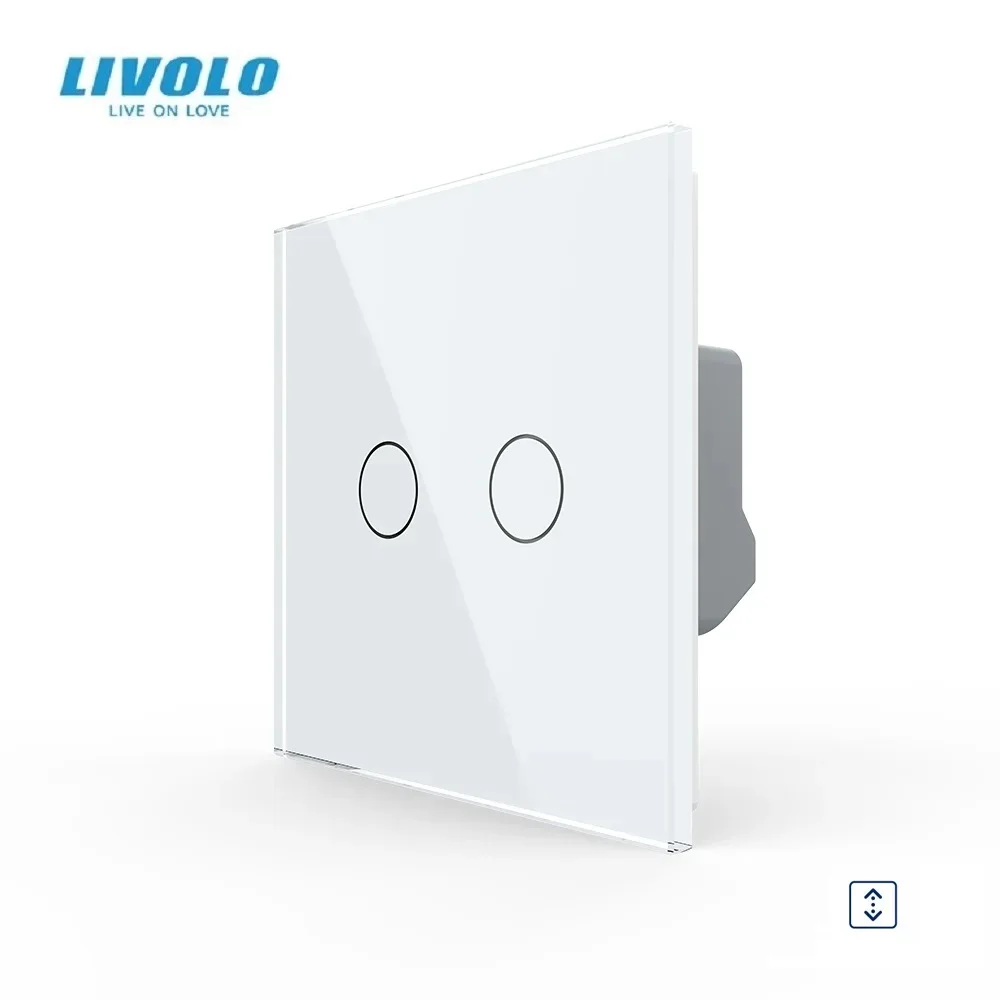 livolo eu padrao cortinas inteligentes com toque interruptor luxo painel vidro cristal branco para casa inicio eletrica rolling shutter 01