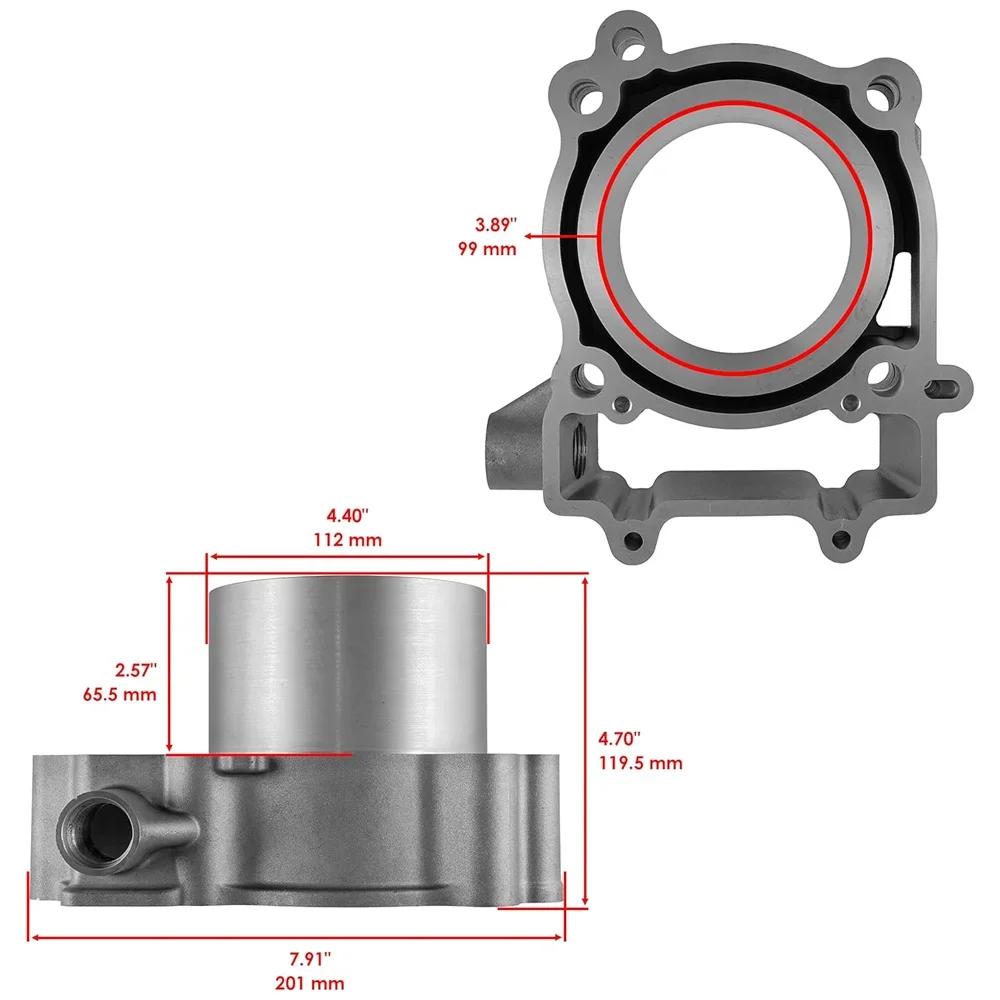 STD 99mm 570cc Motorcycle Cylinder Piston Gasket Rebuild Kit For Polaris Ranger Scrambler ACE RZR 570 2012-2024 3022860 3024041