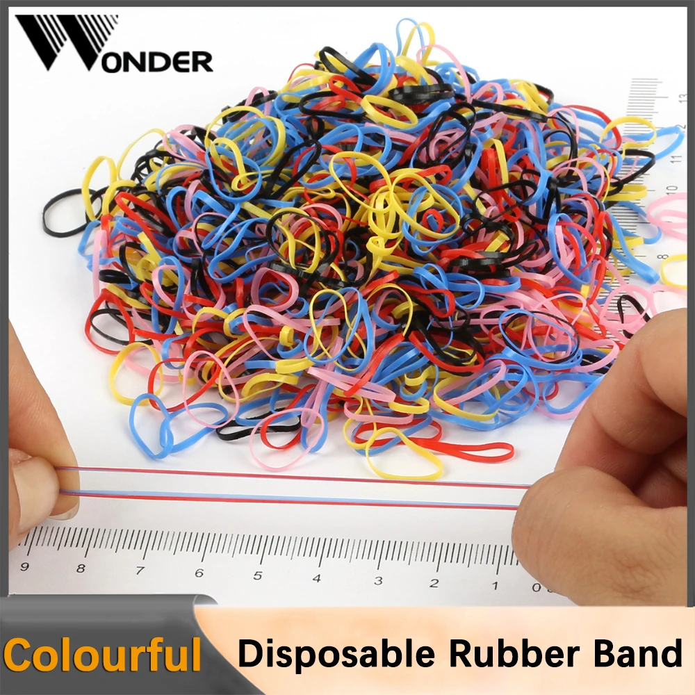 

500-1000pcs Colourful Disposable Rubber Band Girls Hair Ties Headband Children Ponytail Holder Bands Kids Hair Accessories