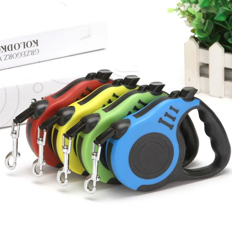 

Dog Leash Nylon 3m 5m Automatic Retractable Durable Lead Extending Flexible Walking Running Traction Small Medium Puppy Leash