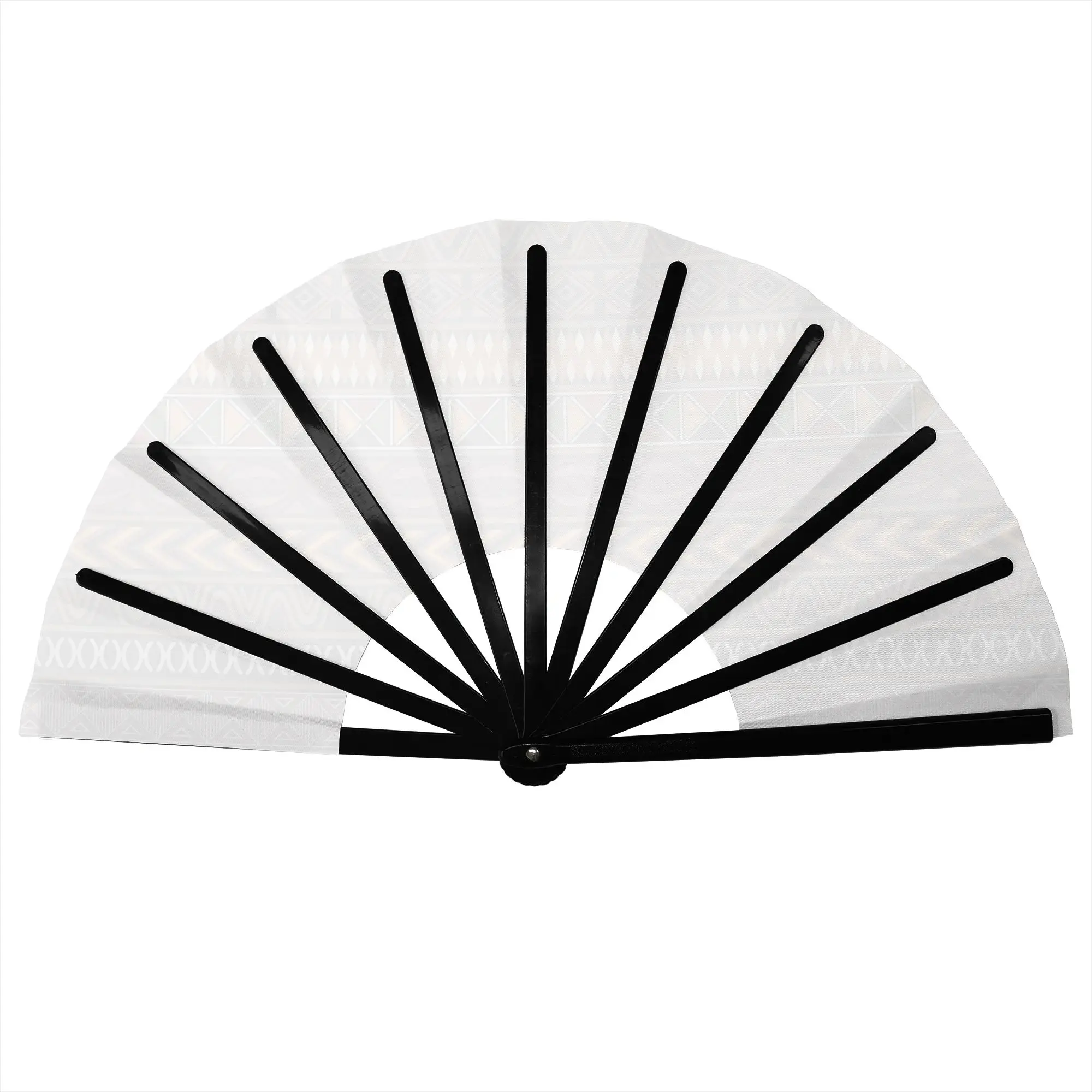 African Culture Geometry Stylish Hand Fan Unisex Bohemia Ankara Printed Polyester Fan Vintage For Sports Events Gift