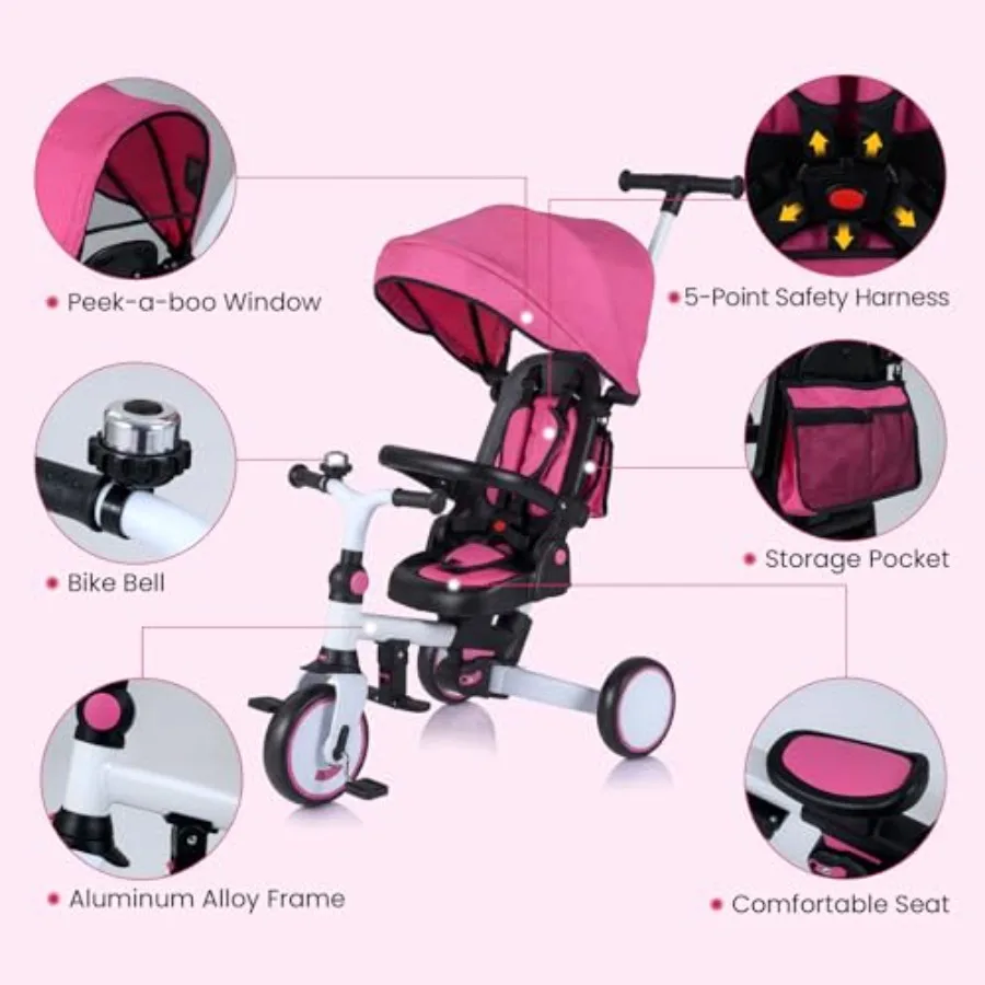 Tricycle 8-in-1 Folding Toddler Trike 6