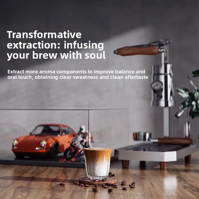 1/2 hand-pressed coffee machine, small household semi-automatic espresso tie rod