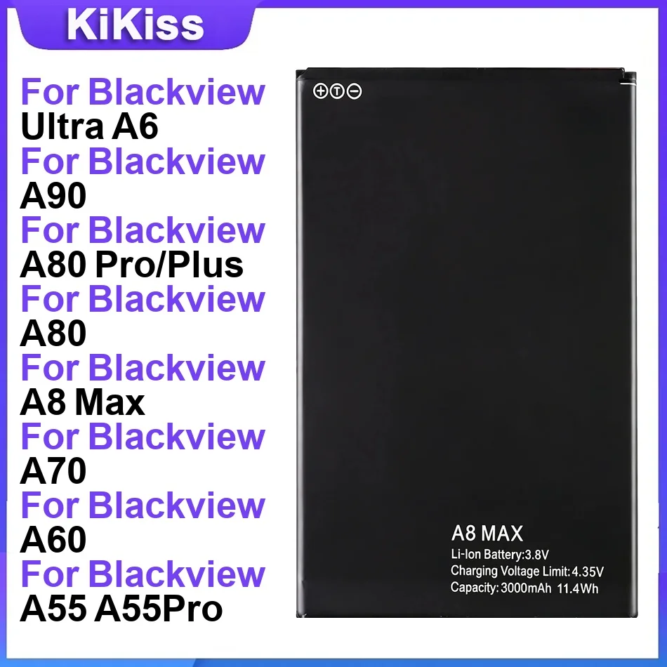 Battery For Blackview Ultra A6 A90 A80 Pro/Plus A8 Max A70 A60 A55/Pro A50 A5 A30  A20 Pro A10 pro Strong Power