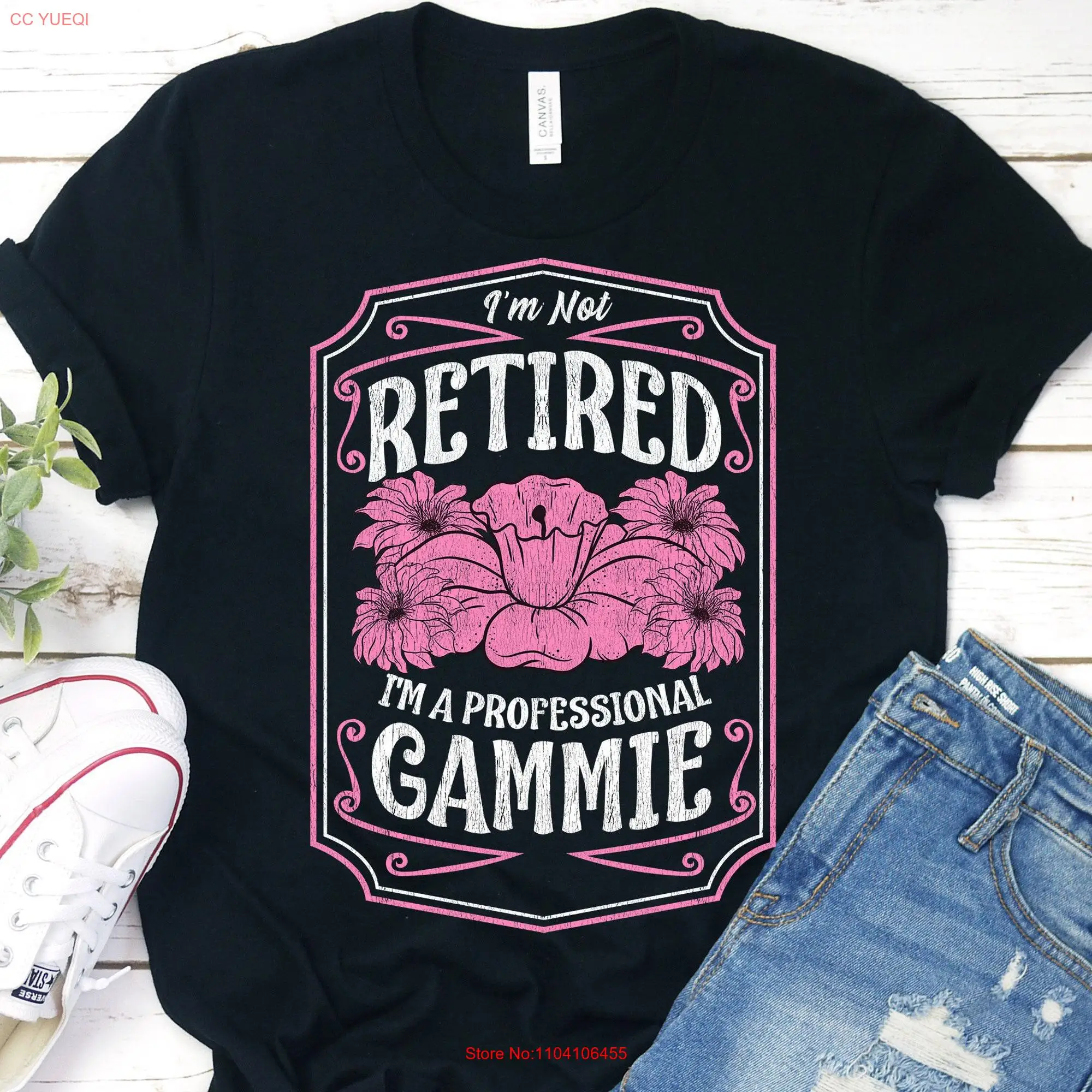 I'm Not Retired A Professional Gammie T Shirt Mothers Day For Personalized Floral long or short sleeves