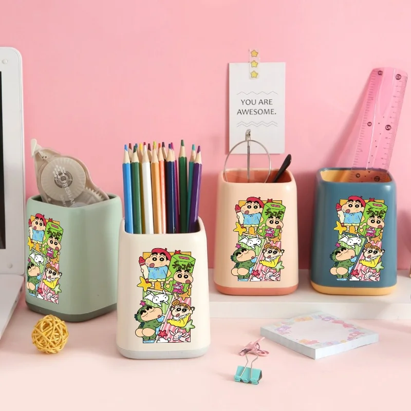 

Crayon Shin-chan Pen Holder Pencil Storage Container Student Stationery Office Household Desktop Organizer Makeup Brush Holder