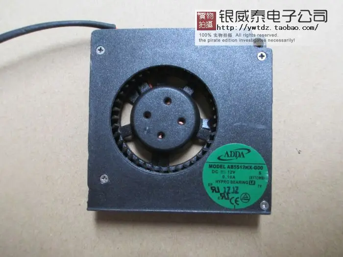 

ADDA AB5512HX-G00 12V 5510 5.5CM 55 * 55 * 10MM Hydraulic Turbine Cooling Fan