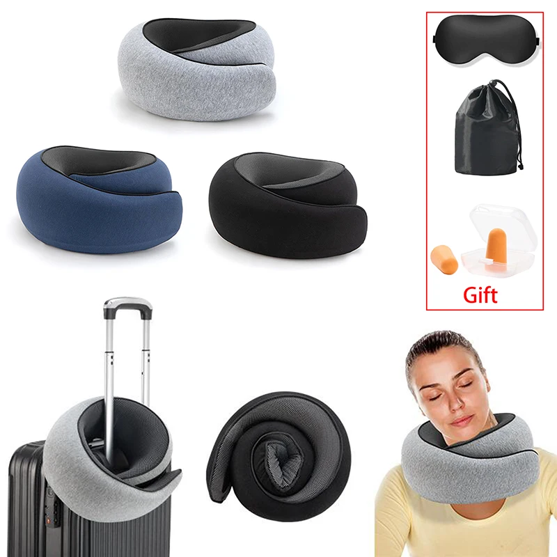 

Travel Neck Pillow Memory Foam Neck Pillow For Comfort On Airplane Compact Ergonomic Design For Travel, Car Trip,Home Use Ideal
