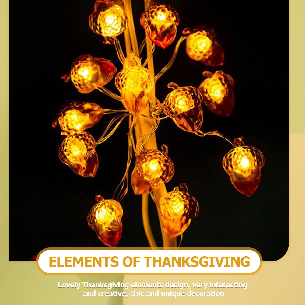 

30 LED Acorn String Lamps Decorative Thanksgiving Lights Fall Harvest Party String Garland Warm Lighting Fall Lights Garland
