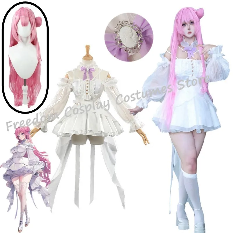 

Nikke The Goddess Of Victory Dorothy Cosplay Costume wig Dorothy Women Cute White Dress Uniform Halloween Carnival Party suit