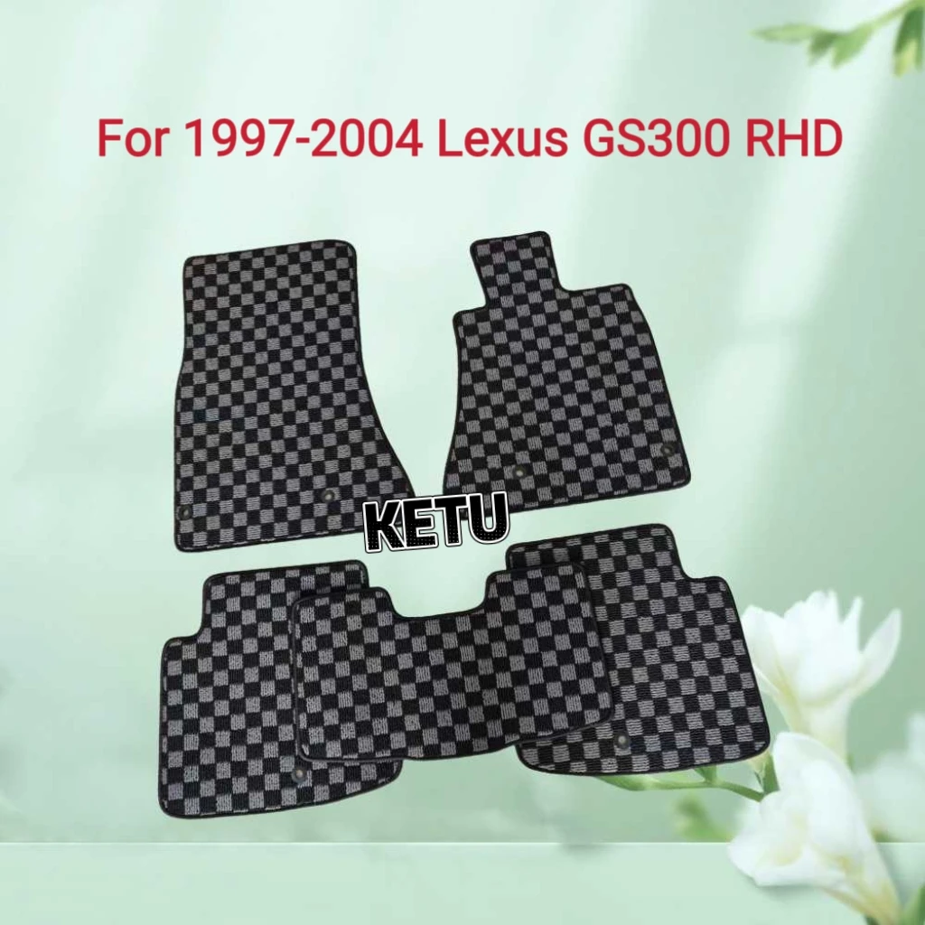 For 1997‑2004 Lexus GS300 GS400 RHD Custom Fit Checkered Car Floor Mats All‑Weather Protection Auto Interior Foot Carpets