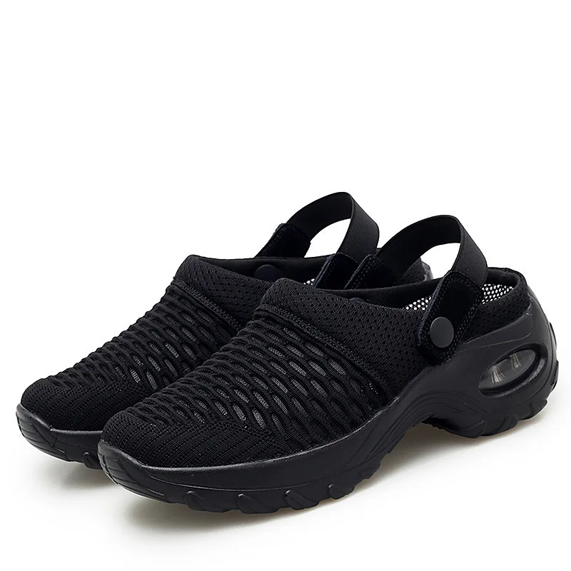 Women Walking Shoes Air Cushion Slip-On Orthopedic Shoes Ladies Platform Mules Mesh Lightweight Slippers Wedge Female Sneakers - view 4