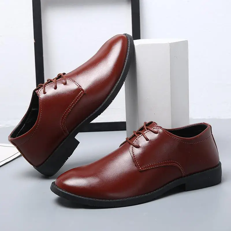 Luxury Men Derby Leather Shoes Platform Vintage Business Work Shoes Lace up Low-Top Casual Gentleman Wedding Wedding Shoes