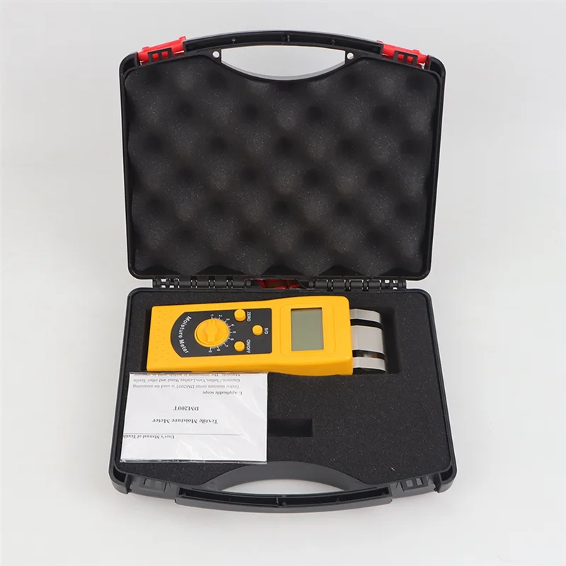 ABVA-Humidity Tester Digital Textile Moisture Detector Meter Portable Leather Clothes Cotton With Suitcase