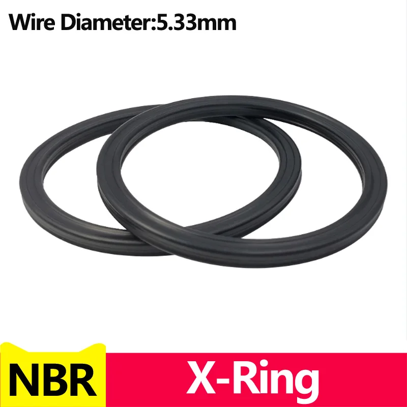 Black NBR X-Ring,Four Lip Seal Ring,Nitrile Rubber,for Hydraulic Cylinders,Pistons,Piston rods.Inner Diameter 10.46-658.88mm