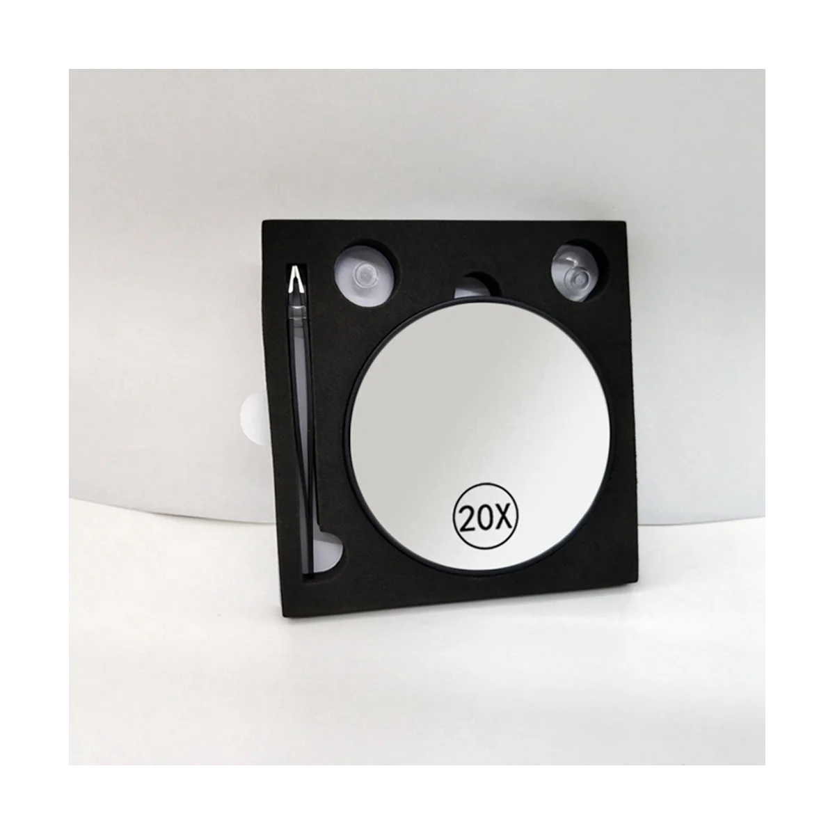 Anti-Fog Magnifying Makeup Mirror Suction Cup Vanity Mirror 20X Handheld Magnifying Makeup Mirror with Handle,White