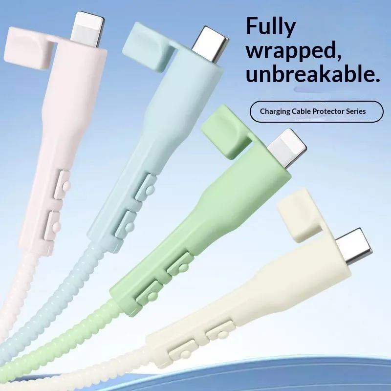 Simple Solid Color Charger Cable Protector USB Type C Anti-break Protective Sleeve For Xiaomi For iPhone Data Line Cover