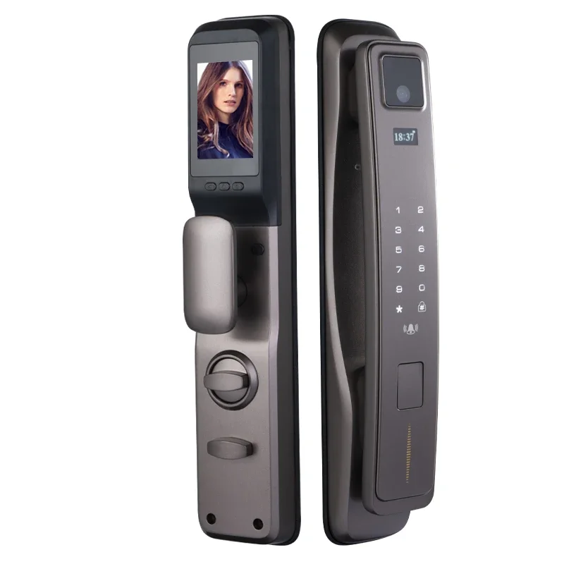 Smart 3D Face Recognition Door Lock com Wi-Fi App, Desbloqueio Remoto, Câmera Peephole, Video Intercom Call, Capture Photo, Dedo Veins