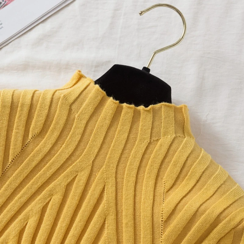 سترة نسائية محبوكة من AOSSVIAO 2025 بلوفرات ذات ياقة مدورة للخريف والشتاء بلوفرات أساسية سترات نسائية بقصة ضيقة باللون الأسود