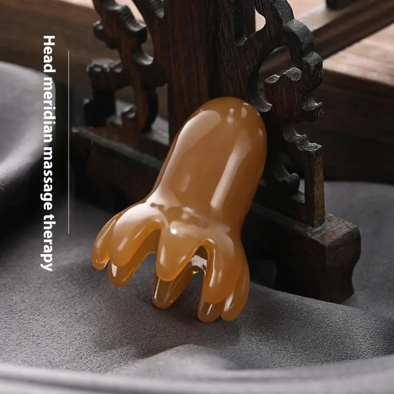 الأخطبوط تدليك مشط رئيس ميريديان كشط تدليك فروة الرأس فرشاة الوخز بالإبر غوا شا تدليك مشط التعب الإغاثة تدليك #4