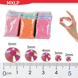 Big Package jelly color AB trasparente AB, decorazione per abbigliamento per nail art con strass in resina piatta 2mm, 3mm, 4mm, 5mm, 6mm