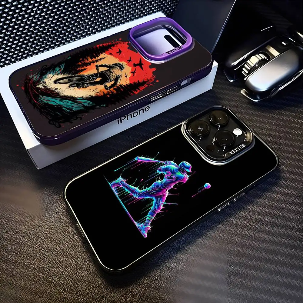 

Gothic Sports Phone Case For iPhone 16,15,14,13,12,11,Mini,Pro,MAX Purple Matte Shockproof Cover