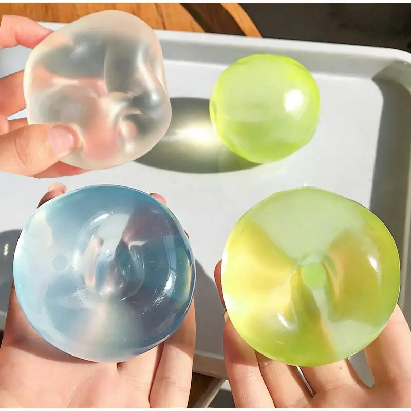 Ultra Clear Coconut Oil Squishy Stress Reliever Slow Rising Malleable Sensory Fidget Soft Non-Sticky Decompression Ball for Desk