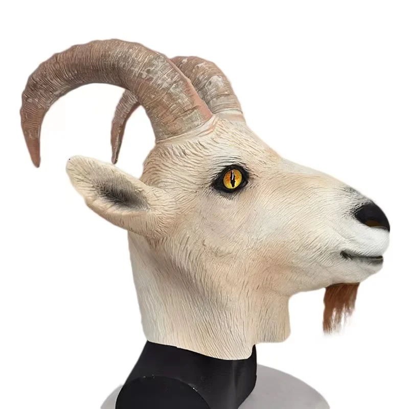 Goat mask-Goat Antelope Animal Head Mask Novelty Halloween Costume Party Latex Animal Full Head for Adults