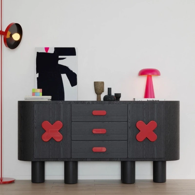 

Italian minimalist dining side cabinet light luxury high-end living room designer art small apartment entrance foyer cabinet