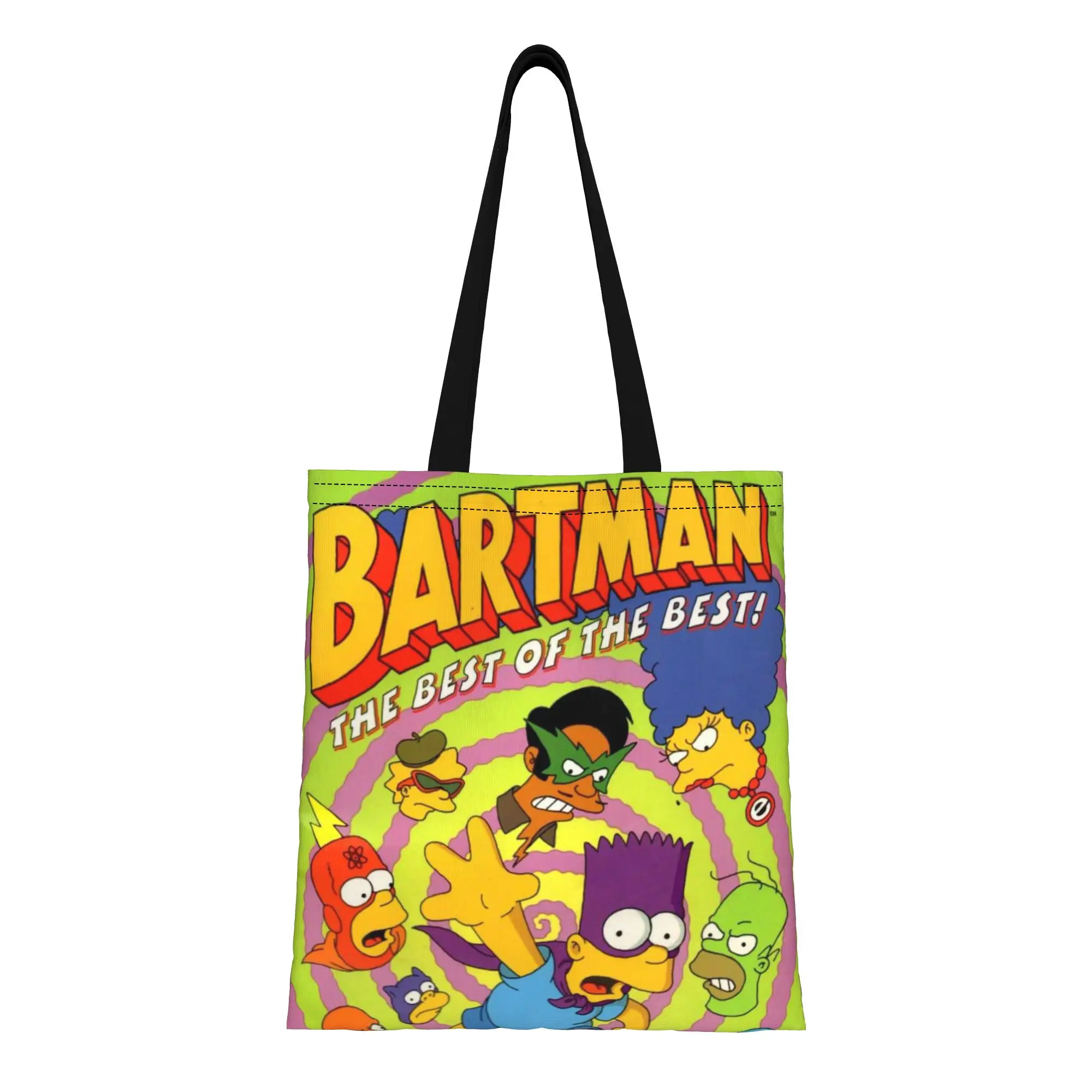 

Back to school season Yellow Anime Characters The Simpsons Canvas Tote Bag Perfect for Grocery Women's Top-Handle Bags