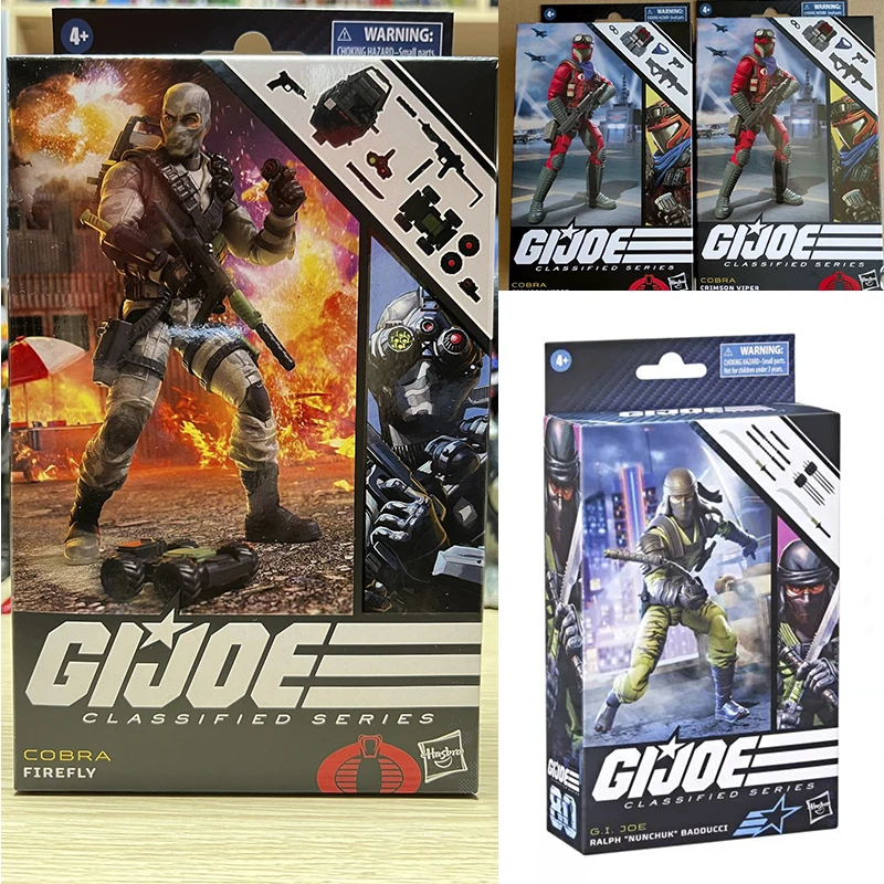 

Original G.i. Joe Classified Series Ralph Nunchuk Badducci and Crimson Viper and Firefly Action Figures Collectible Model Toys