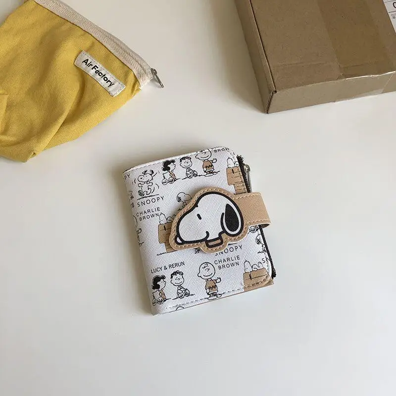 Kawaii Snoopy Card Pack Cartoon Anime Short Wallet Ins Korean Bank Card Bus Card Subway Card Storage Card Pack