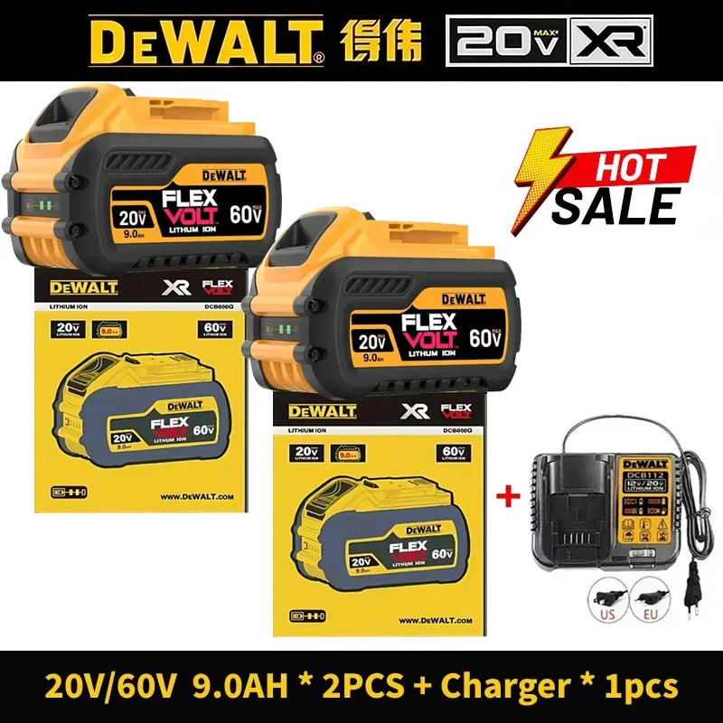 DeWALT 100% Original Battery 20V/60V 9000mAh MAX FlexVolt for DCB606 DCB205 DCB206 DCB209 DCB182 Power Tool with Air Transport image 3